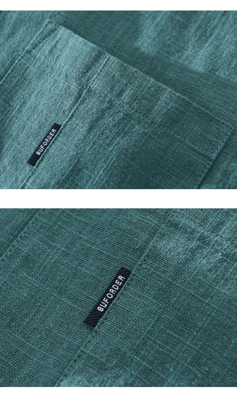 2402 cotone lino tinta unita semplice Basic top uomo primavera autunno moda stile giapponese Harajuku camicie Casual comode e sane