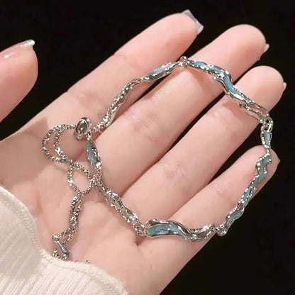 Braccialetti con fiori di ciliegio in cristallo rosa brillante per donne e ragazze, braccialetto con fiore a luna dolce e zirconi, gioielli estetici da festa