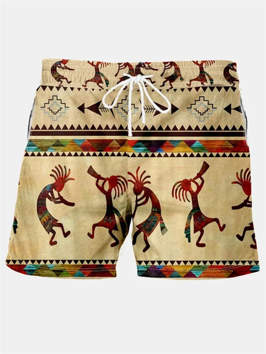 Pantaloncini da uomo etnici vintage Pantaloni da bagno Estate Novità nella moda Stampa Vacanza al mare Vacanza hawaiana Costume da uomo ad asciugatura rapida