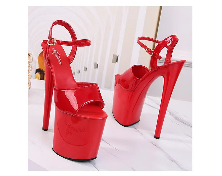 Women Sexy Show Sandals 20 CM High Heels Sexy Platform Color Sandals Girls 8Inch Super High Heels Shoe for Party Club Stripper