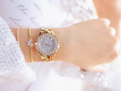 Orologi eleganti da donna con bracciale in oro 2025 Orologi da polso da donna di lusso delle migliori marche per orologio femminile Moda elegante in acciaio pieno