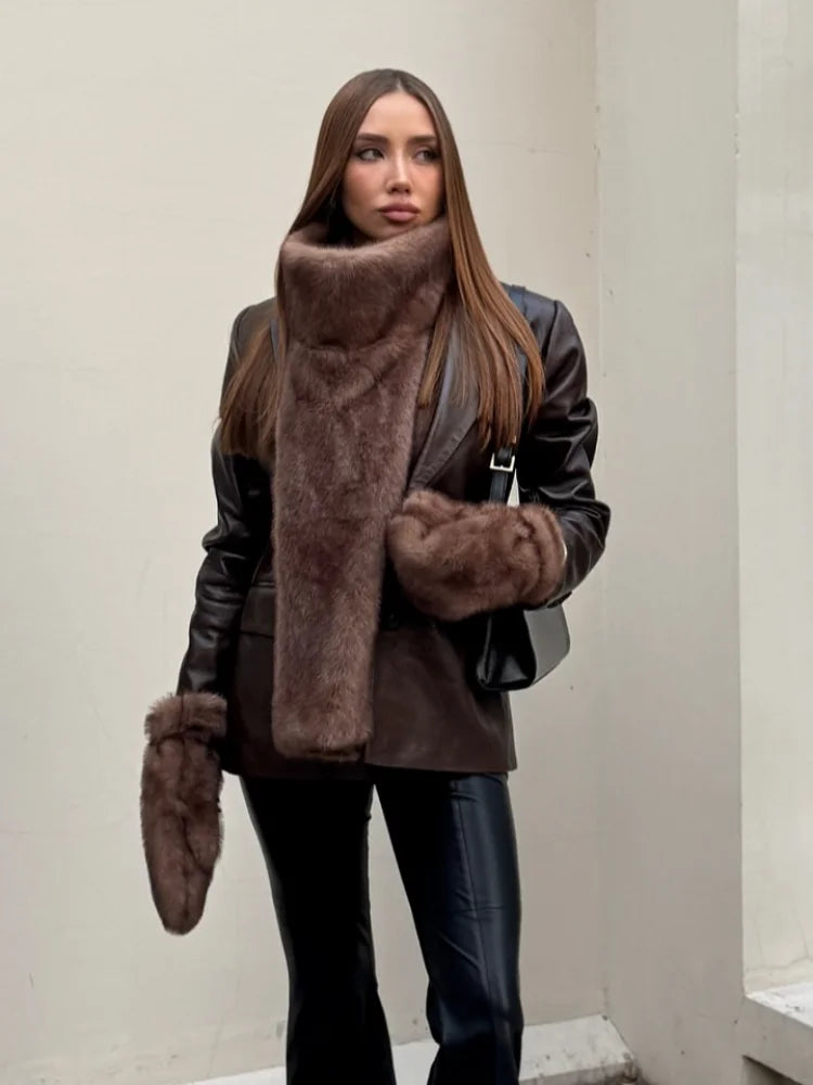 Pullover lavorati a maglia a collo alto scozzese da donna Chic manica lunga maglione corto caldo allentato Lady Autunno Inverno Pendolarismo Maglieria da strada