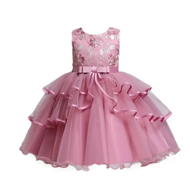 Fashion Prom Flower Girl Dresses Summer Kids Dresses for Girls Lace senza maniche Children Girls Party Dress 2-10 anni