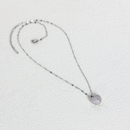 Set con ciondolo a forma di cuore con zirconi, temperamento femminile, collana in acciaio inossidabile placcato oro, regali di gioielli per feste di nozze
