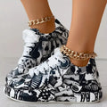 Scarpe da ginnastica da donna scarpe con la suola spessa 2024 nuova estate dipinta a mano Graffiti scarpe da esterno Casual scarpe da ginnastica da donna Zapatos De Mujer