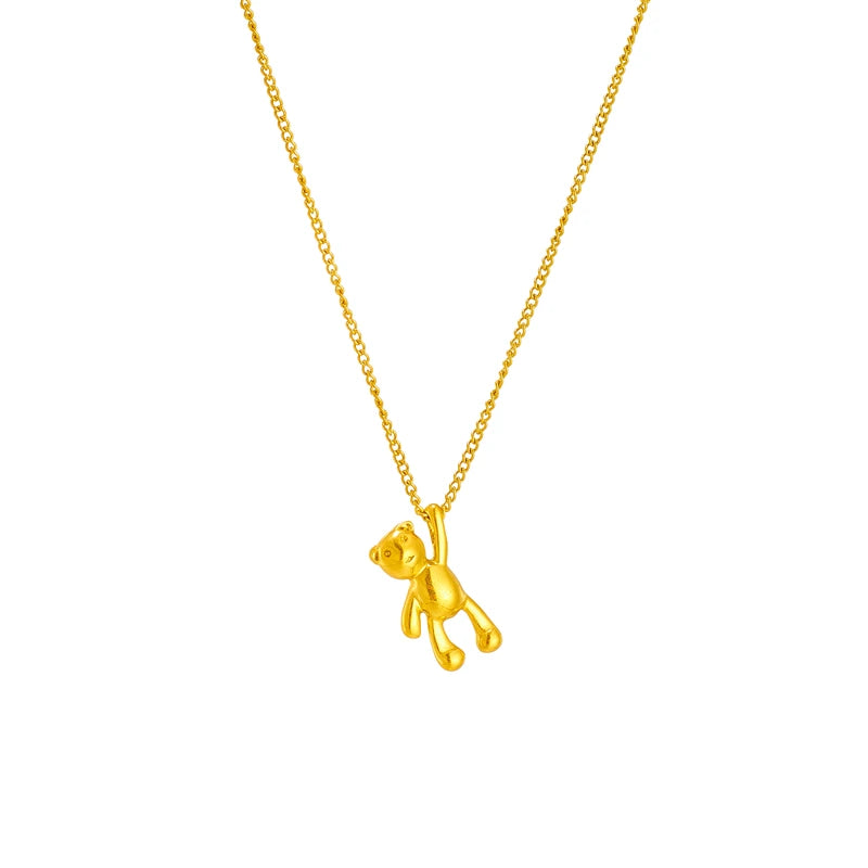 XIYANIKE Collana in acciaio inossidabile 316L Collana con ciondolo orso Accessori per donna Nuove tendenze Regali di gioielli per ragazza di Natale Collier