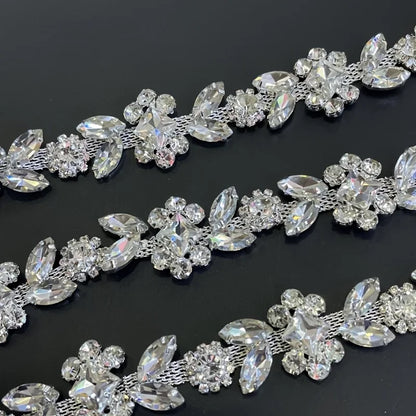 1pc catena di strass di cristallo ampia scintillante fai da te finiture decorative tracolla con diamanti accessori moda per cappelli borse abbigliamento