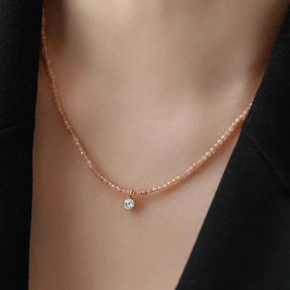 Collier pendentif sexy vintage en zircon pour femme, bohème, géométrique, en cristal transparent, imitation moissanite, chaîne, bijoux