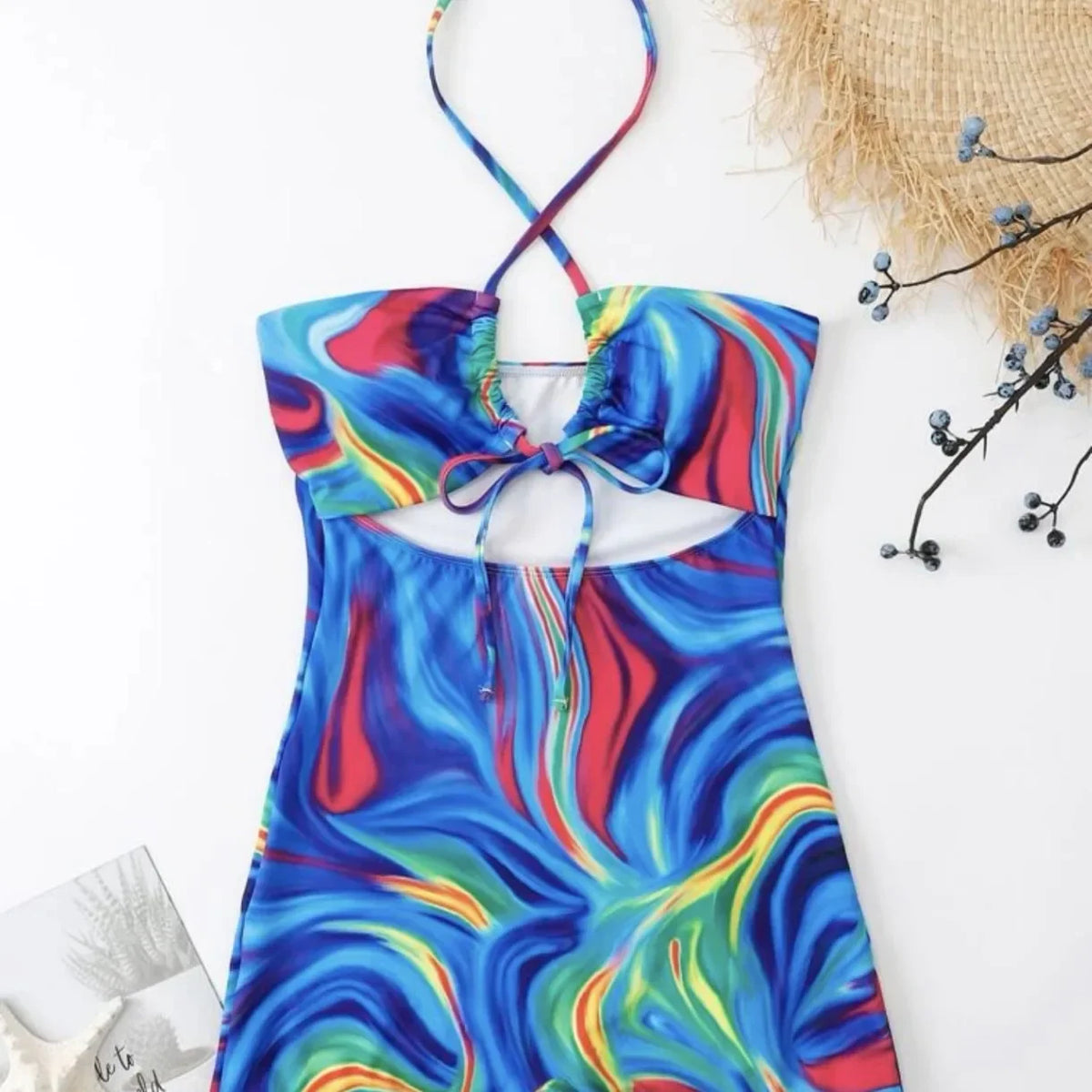 Hot Sale Of The Season New Blue Gradient One-Piece Swimsuit Continuous Change Color Swimwear Sportswear And Bag Accessories Cate
