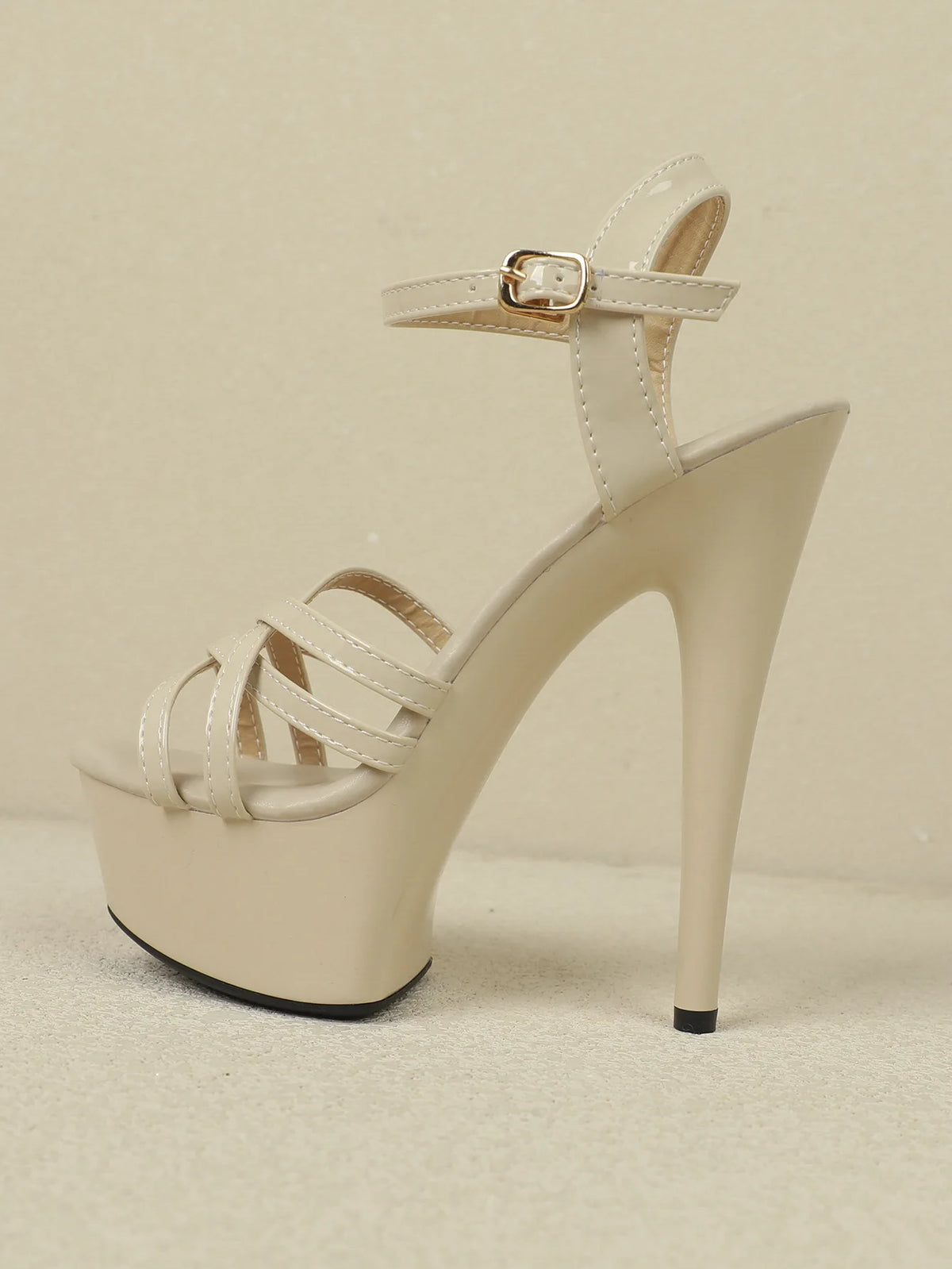 Sandali estivi multicolori da donna con plateau impermeabile, fondo spesso 15 cm, tacchi alti con tacco fine
