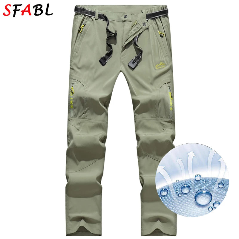 Svabl 5XL pantaloni da trekking estivi ad asciugatura rapida da uomo pantaloni tattici impermeabili elasticizzati tasche con cerniera pantaloni pantaloni da pesca leggeri