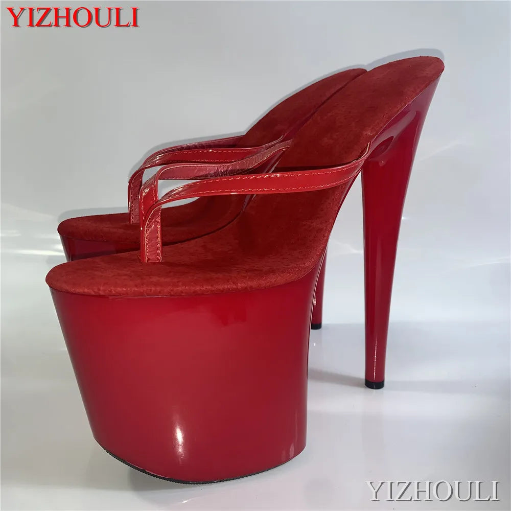 I colori alla moda possono essere personalizzati Infradito da principessa da 15-20 cm, tacchi da discoteca sexy, estate, pantofole a spillo da 6-8 pollici