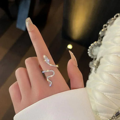 Anello serpente aperto gotico da donna Anelli animali regolabili Rettile Moda Punk Personalità Accessori per gioielli Tentacoli di gioielli