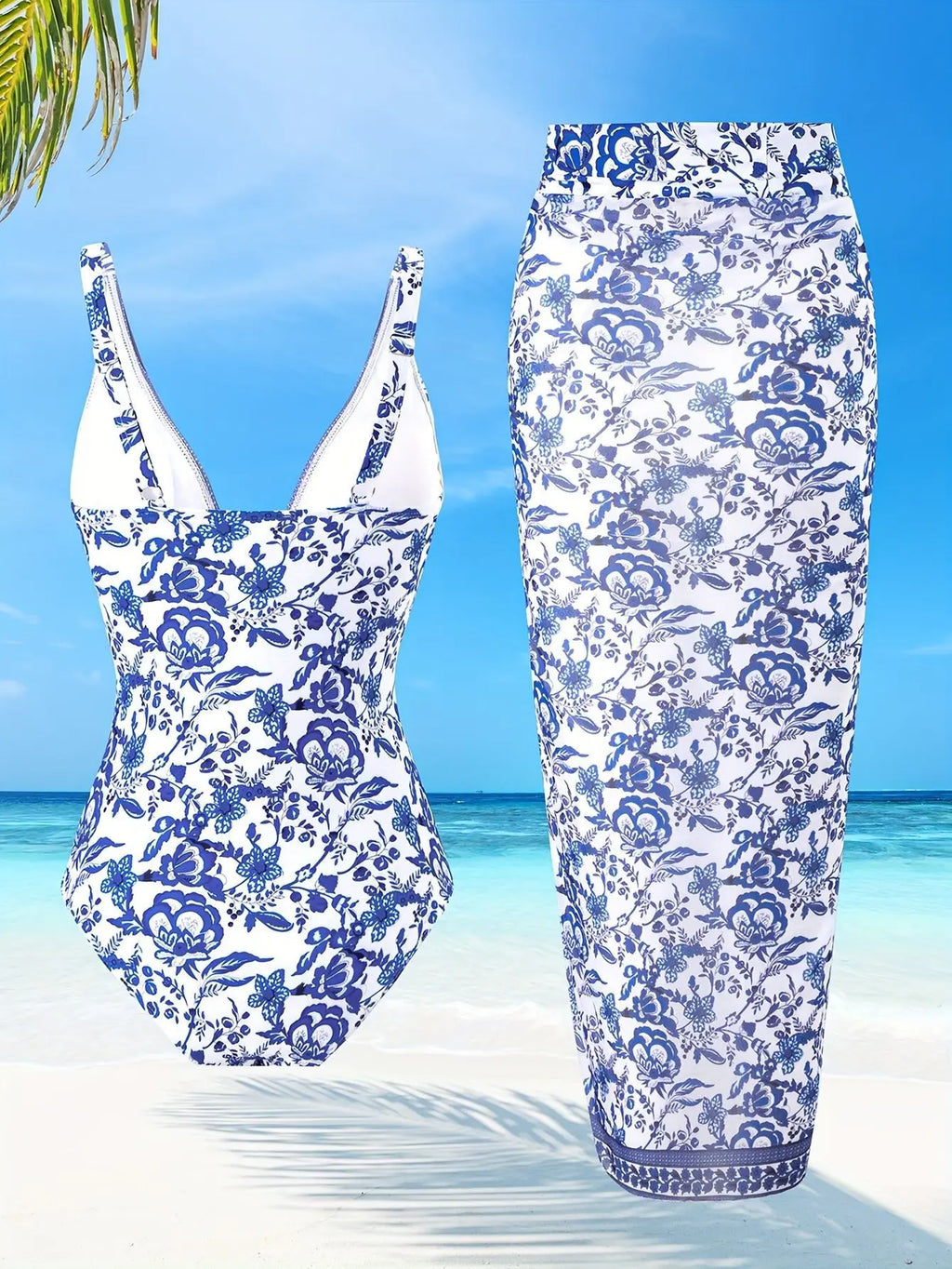Costume da bagno floreale con stampa floreale con volant monospalla blu Set copricostume singolo micro monokini costumi da bagno sexy per ragazze Summer Beach