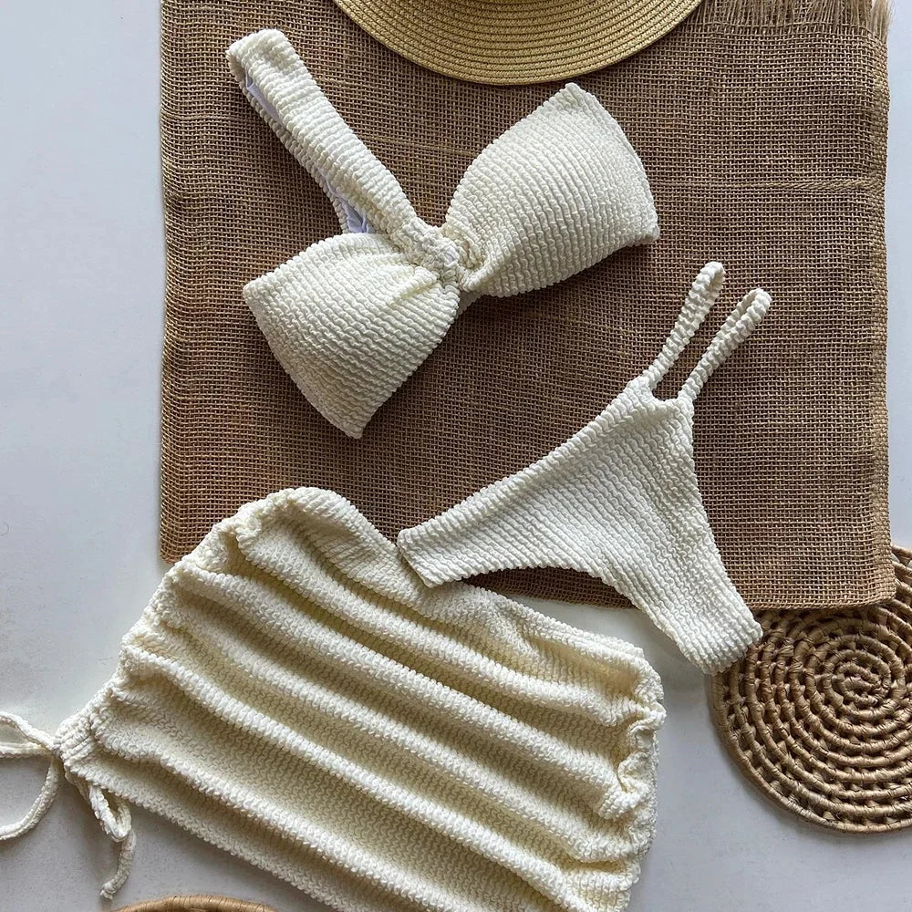 Sexy One-Shoulder-Bikini-Set für Damen mit Cut-Outs, hoher Taille, rückenfreier Badeanzug mit herausnehmbaren Polstern, Sommerstrandmode