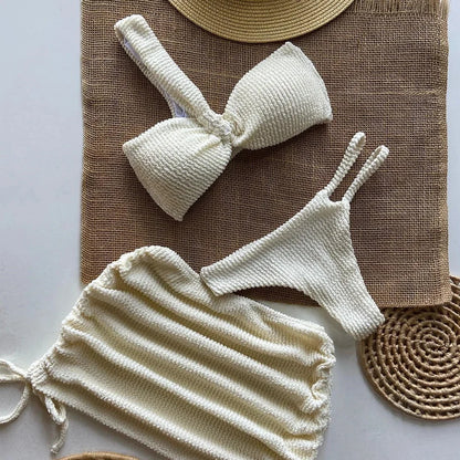Sexy One-Shoulder-Bikini-Set für Damen mit Cut-Outs, hoher Taille, rückenfreier Badeanzug mit herausnehmbaren Polstern, Sommerstrandmode
