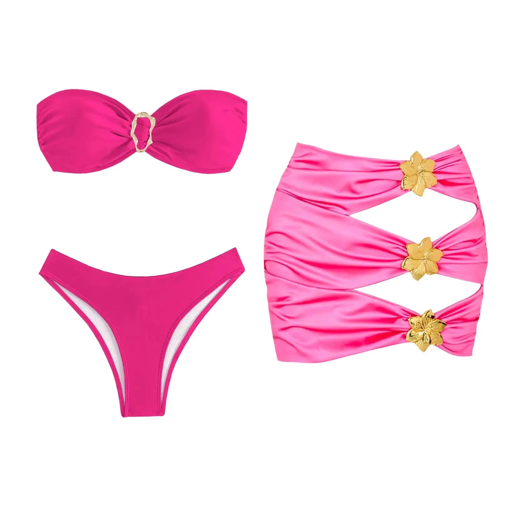 Bikini con scollo a V donna nuovo costume da bagno con volant bikini rosso set costumi da bagno con scollo all'americana biquini a gamba alta costumi da bagno da spiaggia a vita alta