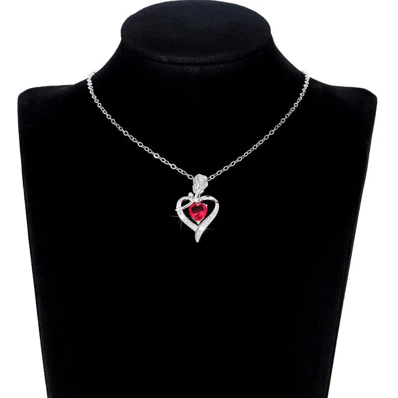 Collana con ciondolo a forma di cuore in stile elegante, design cavo, regalo per la festa della mamma, adatto ai migliori amici senza scatola