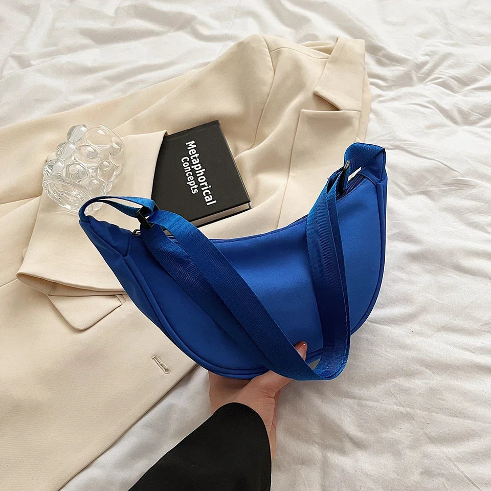 Borsa a tracolla da donna dal Design semplice moda donna Nylon Hobos borse a tracolla piccole borse di stoffa Vintage da donna