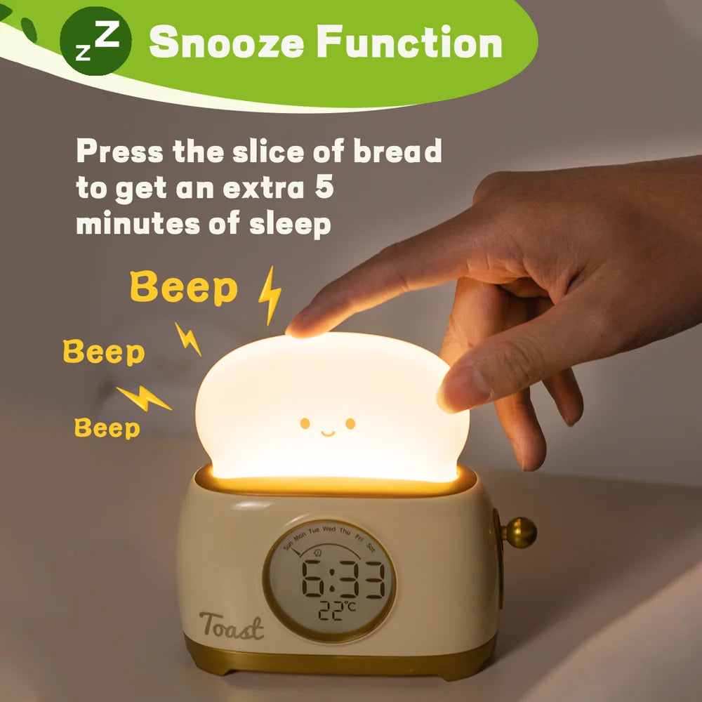 Sveglia per bambini Luce notturna a LED Orologio digitale Scarpe da ginnastica per il sonno dei bambini per la casa Camera da letto Comodino Display della temperatura carino Reloj