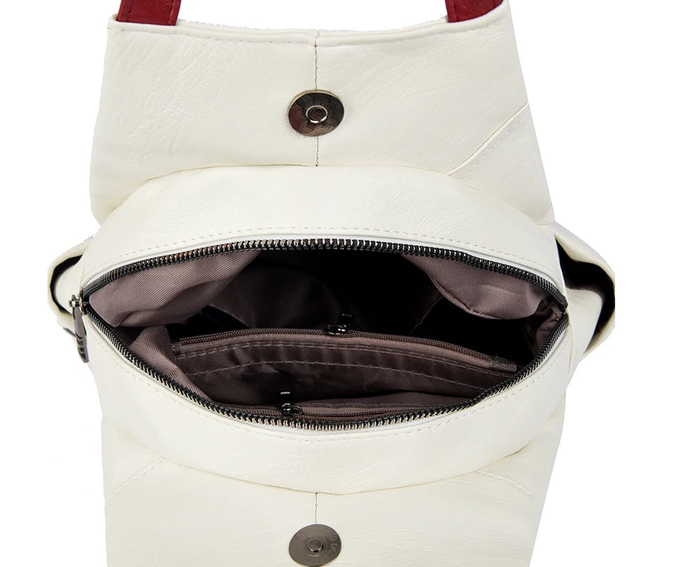 Zaini in pelle da donna Borsa da petto femminile con cerniera Zaino da viaggio Zaino da donna Mochilas Borse da scuola per ragazze adolescenti Sac A Dos