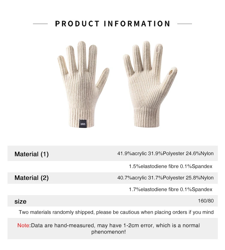 Guanti touchscreen Semir in maglia da uomo inverno 2025 abbigliamento a mano caldo morbido pile elastico confortevole ciclismo coppia casual