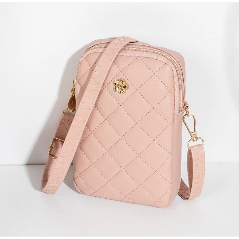 Nuovo 2025 Nuova borsa a tracolla in PU Borse centinaia e semplici Mini borsa per cellulare da donna Borse a tracolla Borse quadrate piccole estive