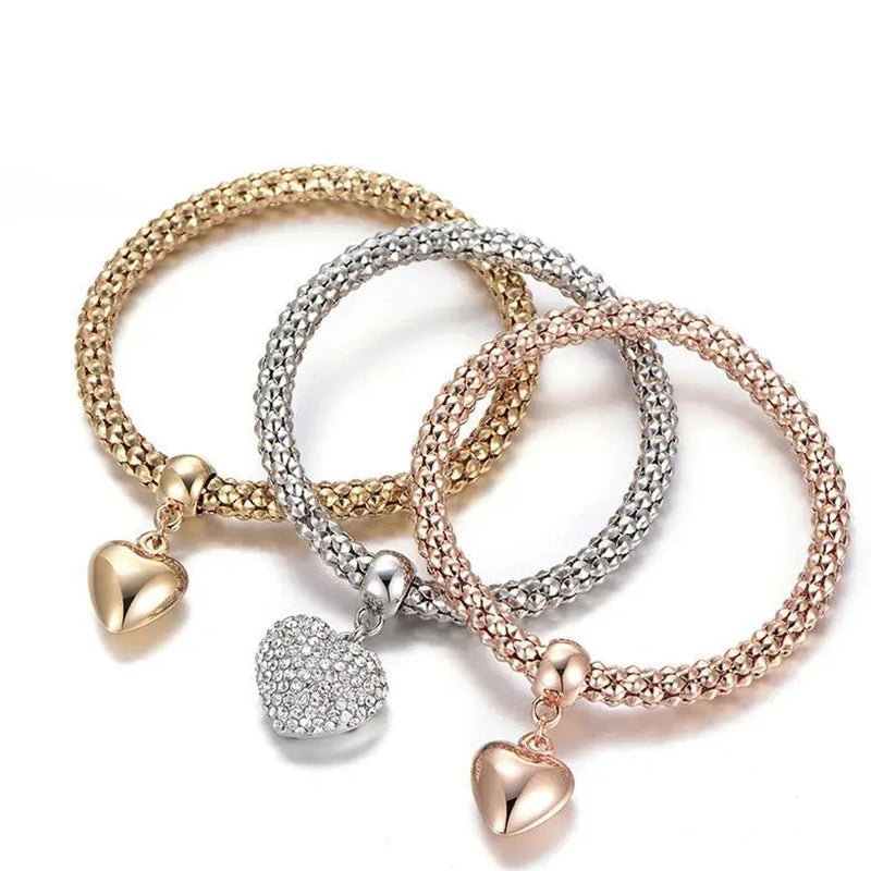 Set da 3 pezzi con lucchetto a forma di cuore, chiave, segno musicale, braccialetto con ciondoli, gufo, placcatura in oro rosa, catena color argento, set di gioielli con bracciale con ciondolo Owm