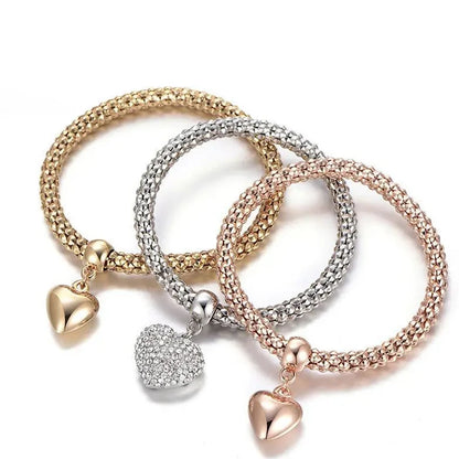 Set da 3 pezzi con lucchetto a forma di cuore, chiave, segno musicale, braccialetto con ciondoli, gufo, placcatura in oro rosa, catena color argento, set di gioielli con bracciale con ciondolo Owm