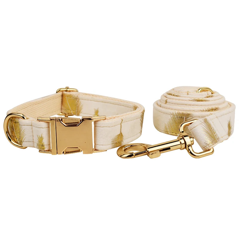 Set collare e guinzaglio per cani in velluto per cani di taglia piccola, media e grande Targhetta incisa personalizzata Forniture per animali Guinzaglio per cani in velluto 24