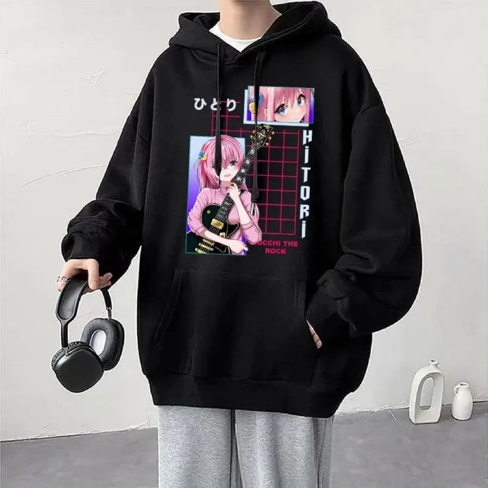 Anime Cos BOCCHI THE ROCK! Felpa con cappuccio Kessoku Band Logo coppie felpe con cappuccio Goto Hitori Ijichi Nijika Cospaly oversize manica lunga maschile