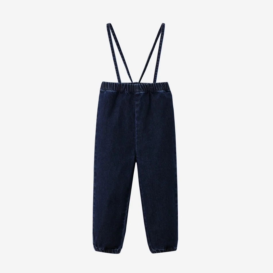 (Spedizione in 1 giorno) Collezione AW26 Denim Varsity, felpa in denim blu navy con ricami, tessuto per l'abbigliamento da giorno, abbigliamento per fratelli e sorelle