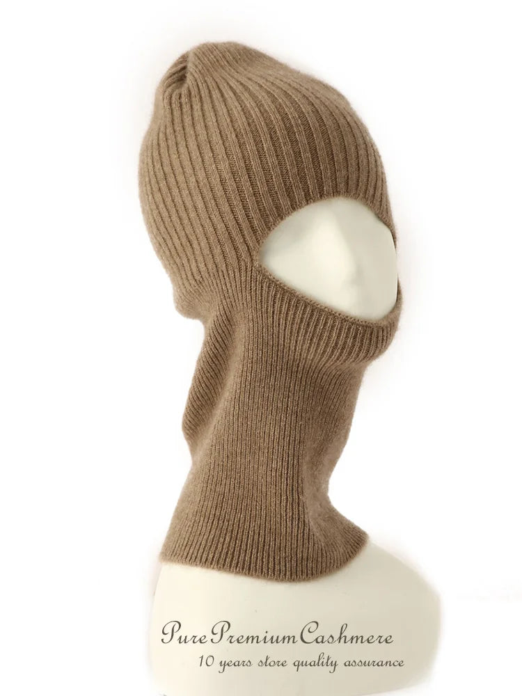 100% puro cashmere lavorato a maglia passamontagna cappello sciarpa cappelli eleganti berretti donna uomo inverno cappuccio collo caldo copricapo berretti unisex