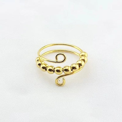 Anelli di ansia punk per donna uomo spirale Fidget perline anello gioielli di tendenza piacevole ruota liberamente anello in acciaio inossidabile antistress regalo