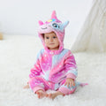 Tute per bambini unicorno con cappello Pagliaccetti per bambini in flanella per ragazzi e ragazze Tute intere a maniche lunghe Pigiama intero morbido e traspirante