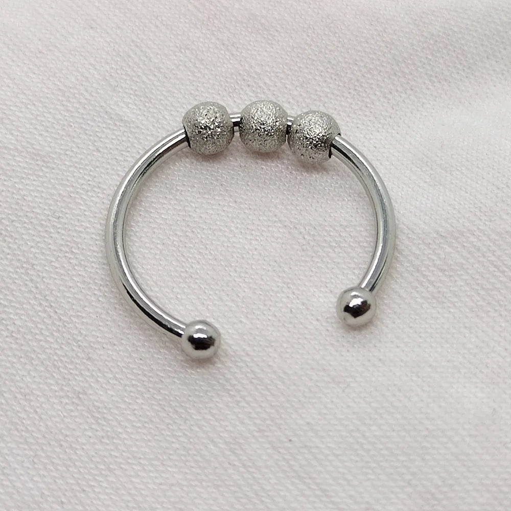 Anelli di ansia punk per donna uomo spirale Fidget perline anello gioielli di tendenza piacevole ruota liberamente anello in acciaio inossidabile antistress regalo