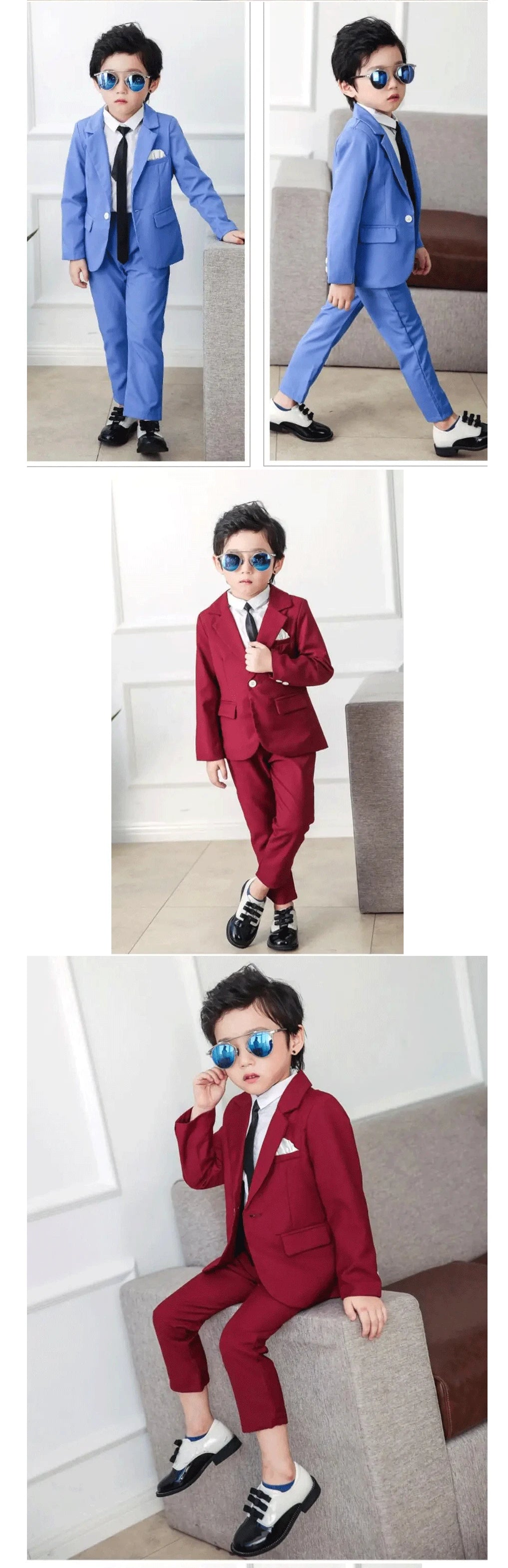 2024 Ragazzi Abiti per Matrimoni Blazer Pantaloni Bambini Abiti Formali Abiti Bambini Set da Festa Classico Teeanger Ragazzo Uniforme Scolastica