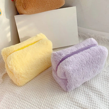 Borse per il trucco in pelliccia di leopardo per le donne Borsa per cosmetici da viaggio morbida Custodia per organizer Custodia per borse da donna per ragazze