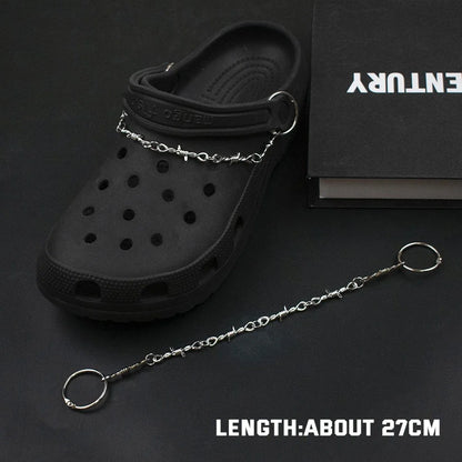 1Pcs Hip-hop Metal Sneaker Decoration Punk Fashion High-top Canvas Shoe Chain Dark Style Pin Men Women Slipper Sandal Accessorie