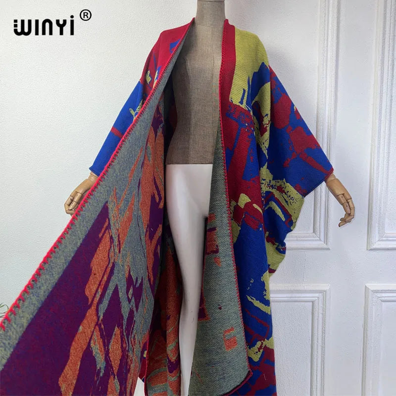 WINYI abiti invernali per donna cardigan lavorato a maglia MAXI Christmas Fashion hipster party dress spessa calda giacca femminile cappotto natalizio