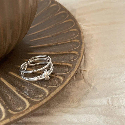 Anelli in Argento Sterling 925, Nuovi Gioielli da Festa, Charm Vintage, Design Geometrico a Doppio Strato, Accessori Regalo, Dropshipping