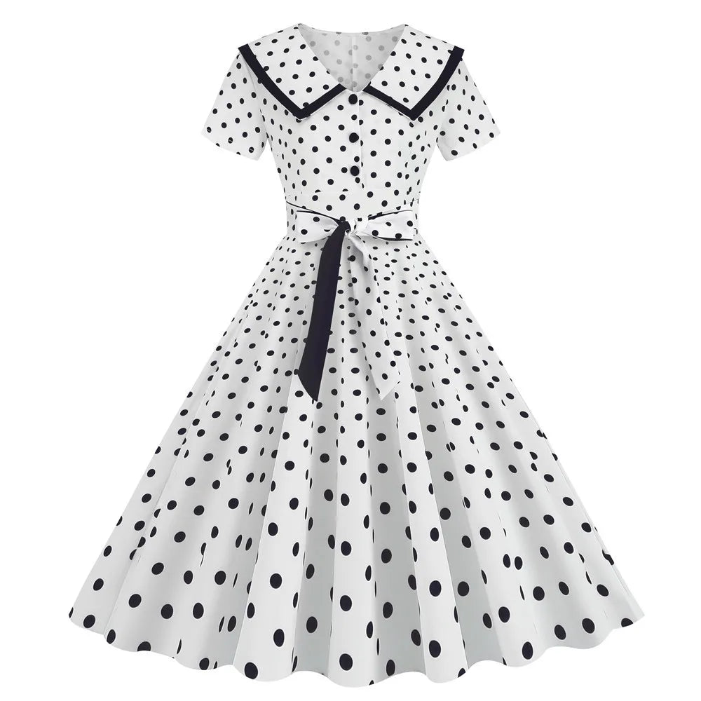 Plaid Vintage Office Lady Abiti estivi Donna 2026 Moda Retro 50s 60s 70s Swing Pinup Rockabilly Party Dress Robe Abiti