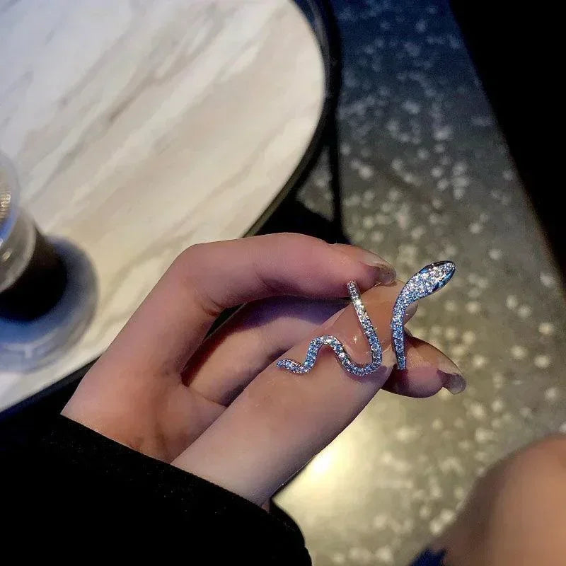 Anello serpente aperto gotico da donna Anelli animali regolabili Rettile Moda Punk Personalità Accessori per gioielli Tentacoli di gioielli