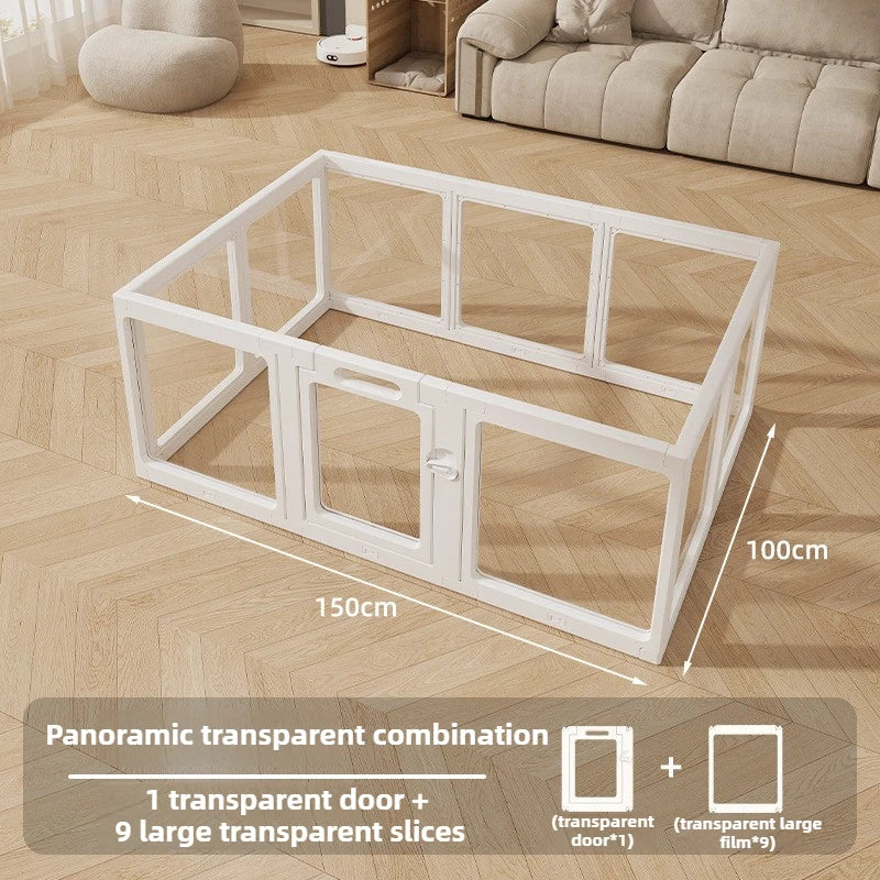 Recinzione per cani trasparente per interni Alta recinzione per cani da cortile in acrilico Gabbia per porte Mobili per cani Box Anti fuga Forniture per animali domestici