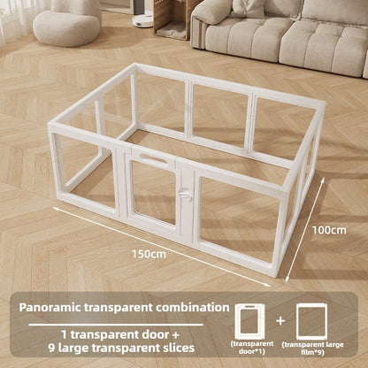 Recinzione per cani trasparente per interni Alta recinzione per cani da cortile in acrilico Gabbia per porte Mobili per cani Box Anti fuga Forniture per animali domestici