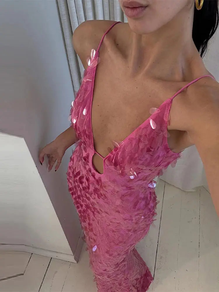 Abito lungo da sera scavato Abito da donna sexy con spalline ritagliate Abito da festa 2025 Abiti femminili invernali Abito aderente aderente nero