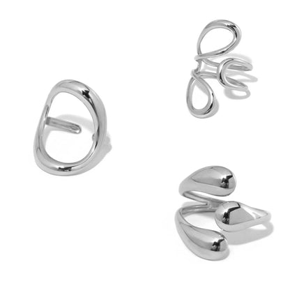Ensemble de bagues occidentales pour femmes, rondes, ajourées, à la mode, haute joaillerie, réglables, cadeau de vacances, plaqué or 18 carats
