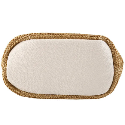 Borsa a tracolla a tracolla in paglia da spiaggia borsa a tracolla a secchiello in Rattan intrecciato estivo bohémien da donna borse a tracolla fatte a mano per le donne