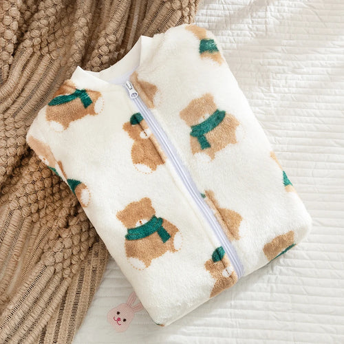1 pezzo di fascia in flanella per neonati, ultra morbida e confortevole per l'autunno e l'inverno, coperta anti-spruzzo e anti-calcio, gilet per neonati con interno in pile - sacco nanna caldo per neonati, un regalo per il tu