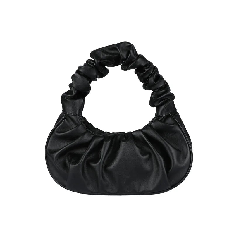 HOMEFISH Borse a tracolla a forma di nuvola in PU pieghettato alla moda per le donne Borse a tracolla per ascelle per il tempo libero Borsa per gnocchi Borse a mano per lo shopping femminile